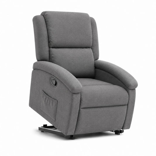 Fauteuil relax inclinable manuel gris en polyester 83 x 92 x 103 cm