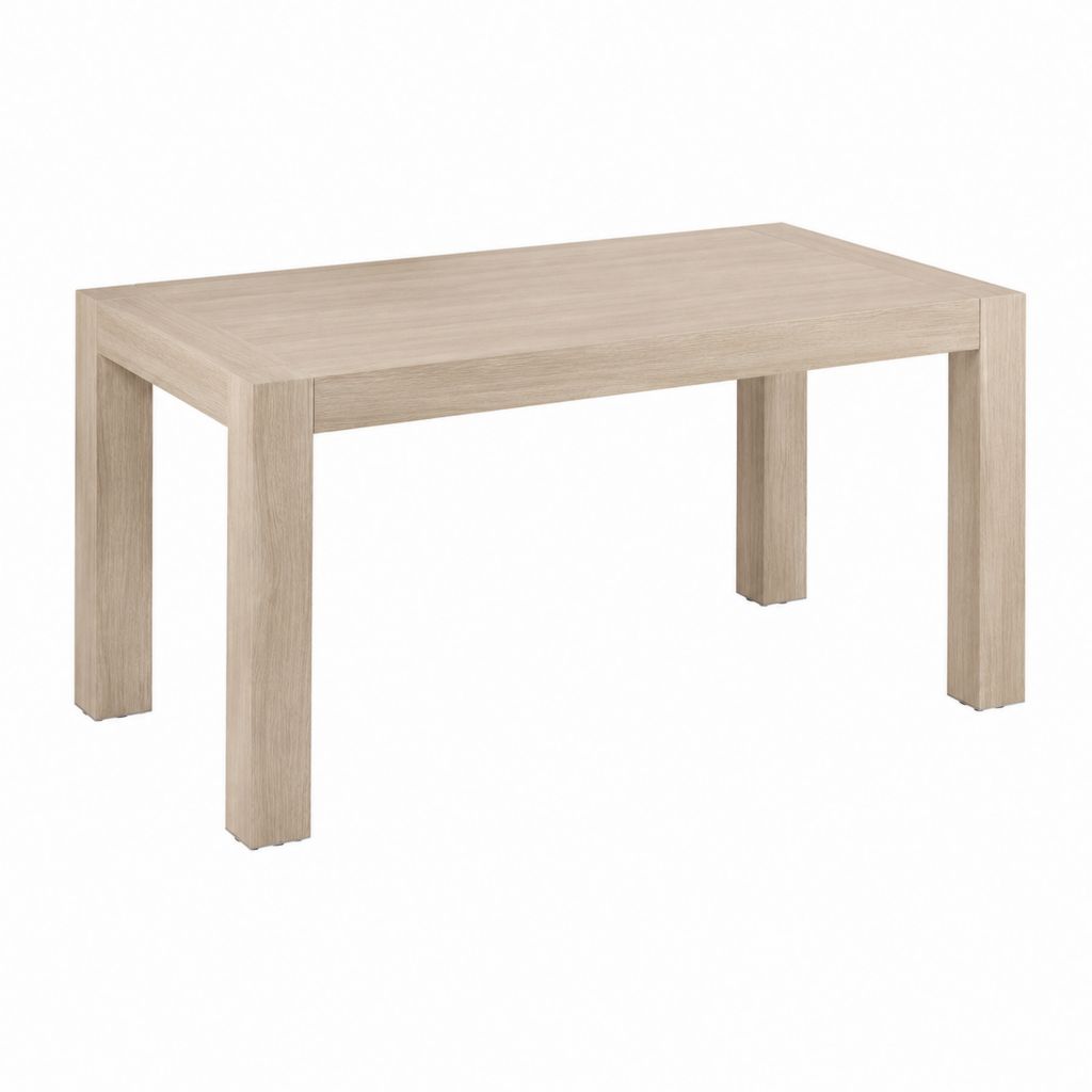 Table à manger rectangulaire chêne clair en panneaux de particules mélaminés 120 x 80 x 75 cm