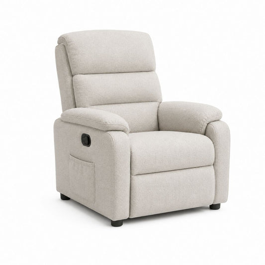 Fauteuil relax inclinable manuel beige en polyester 88 x 94 x 98 cm