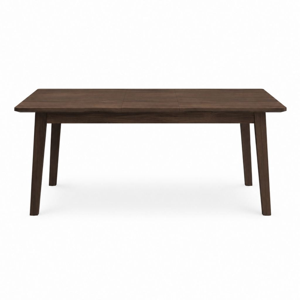 Table à manger rectangulaire marron foncé en hévéa 180 x 90 x 76 cm